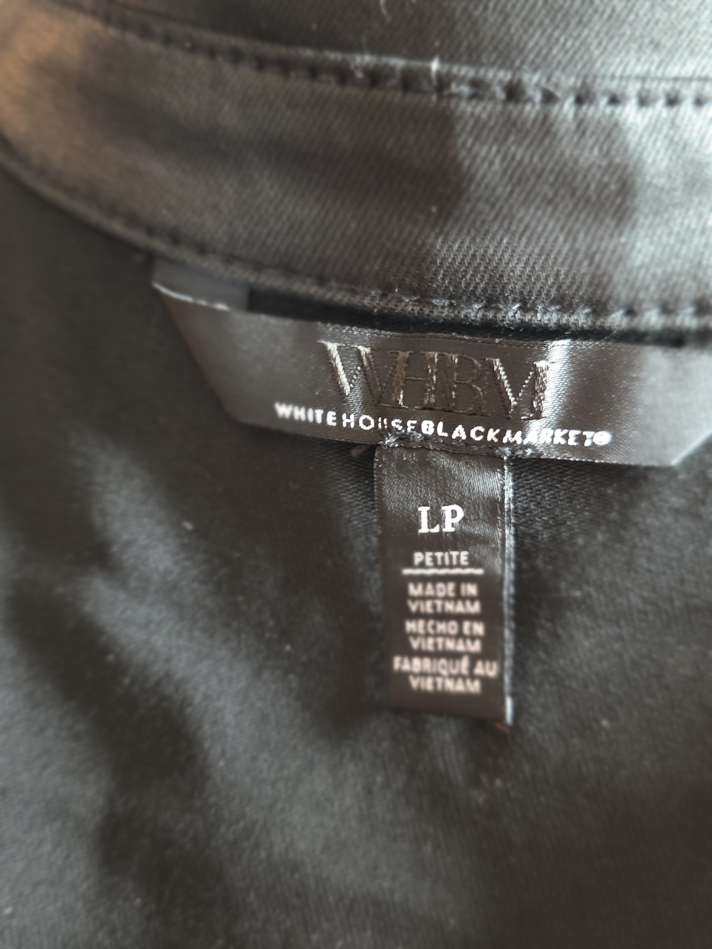White House Black Market WHBM Black Jacket with Gold Buttons. LP PETIT - Picture 10 of 12